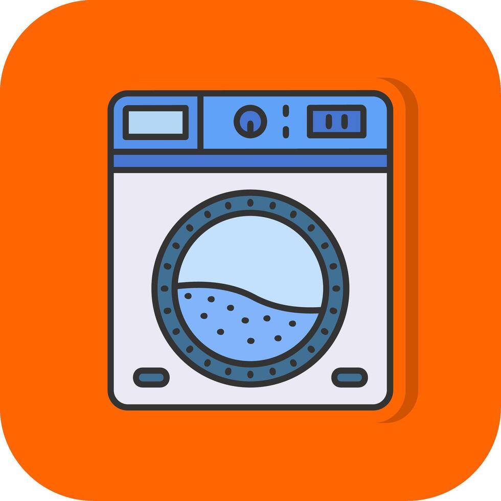 Laundry Filled Orange background Icon vector