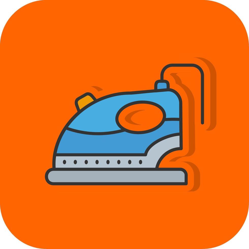 Iron Filled Orange background Icon vector