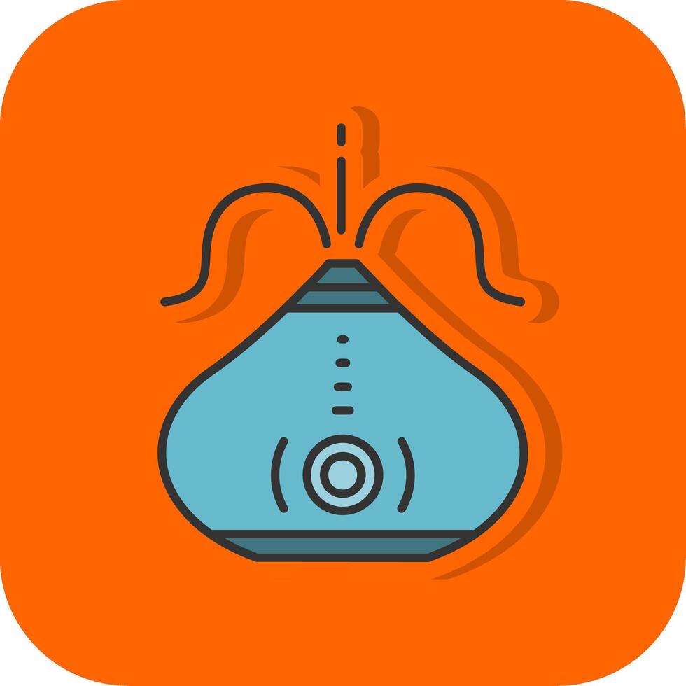 Humidifier Filled Orange background Icon vector