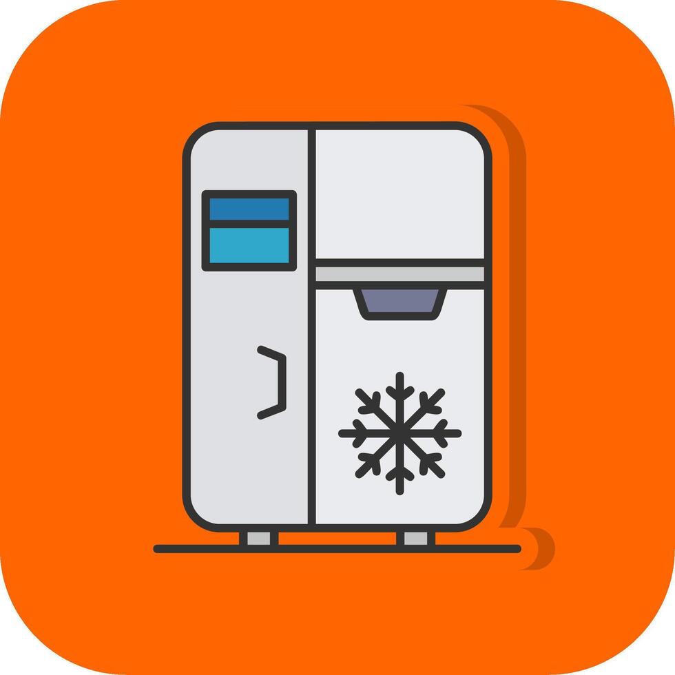 Refrigerator Filled Orange background Icon vector