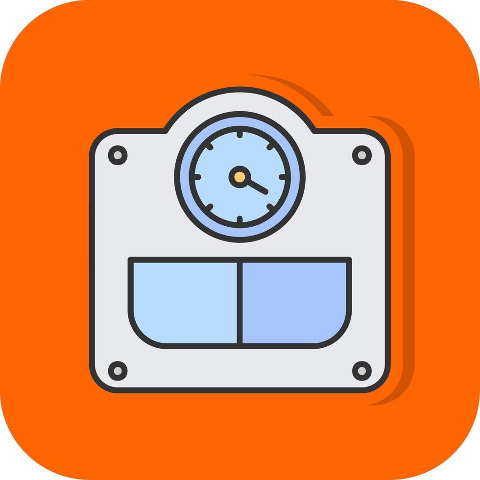 Weight Filled Orange background Icon vector