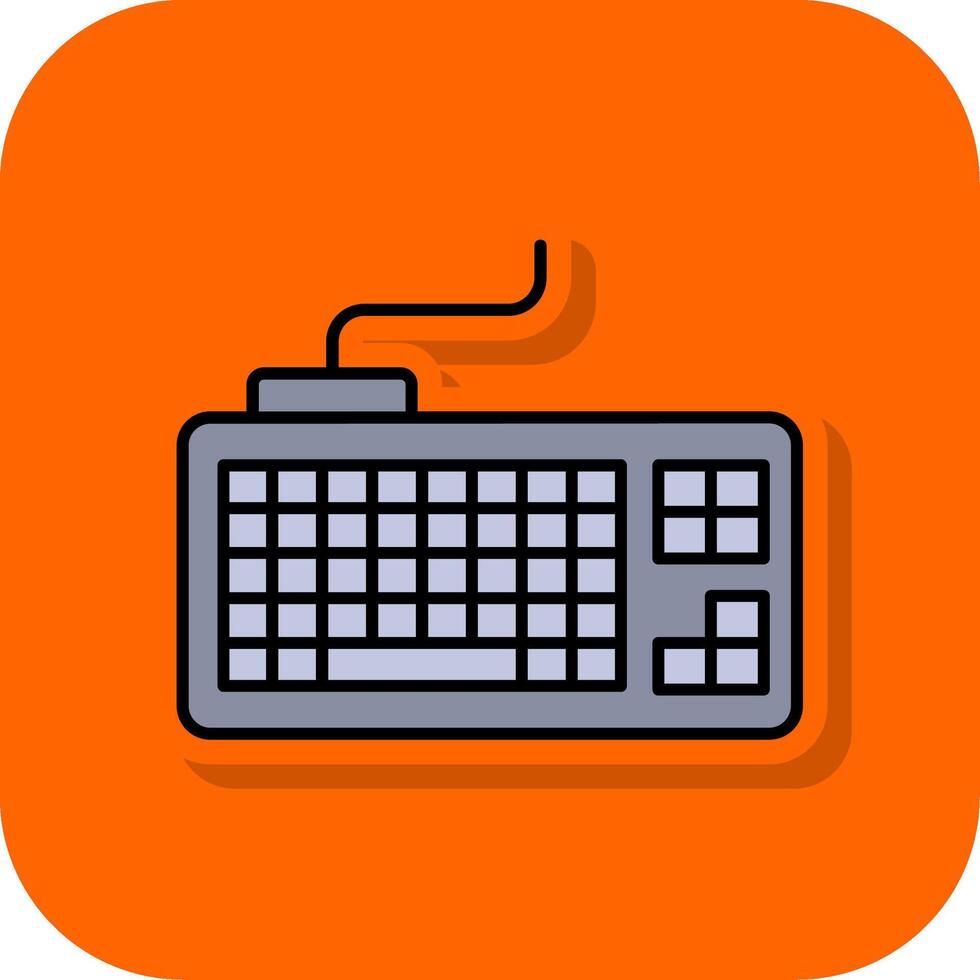 Keyboard Filled Orange background Icon vector