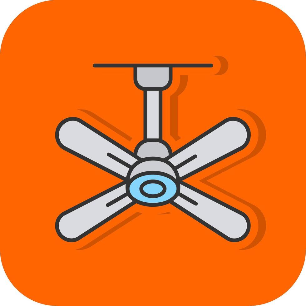 Fan Filled Orange background Icon vector