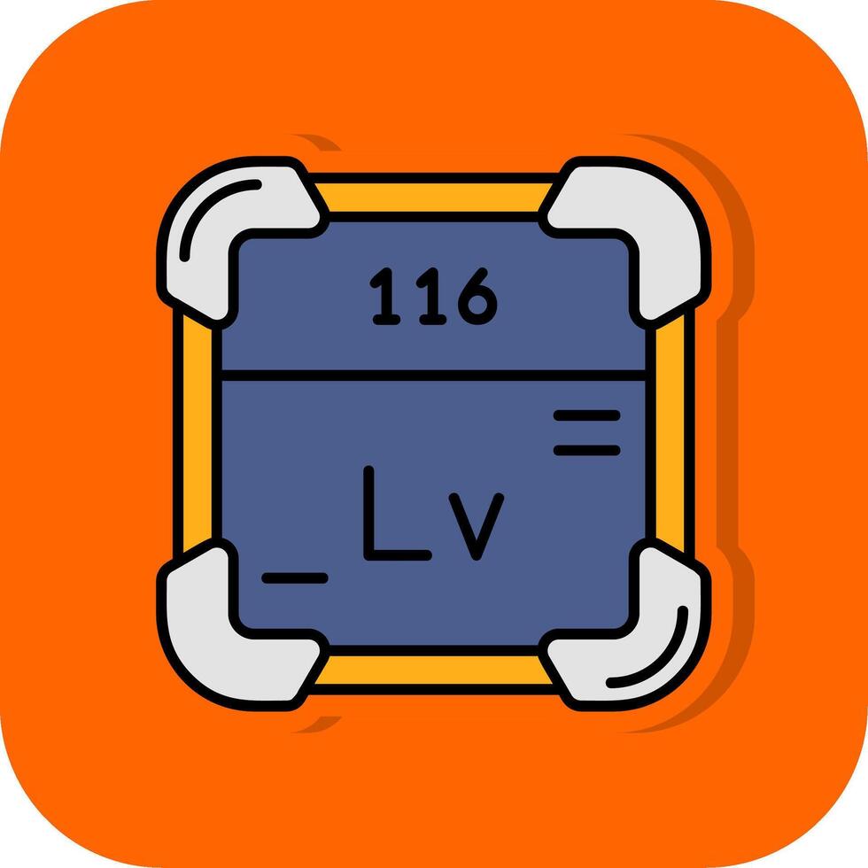 livermorium lleno naranja antecedentes icono vector