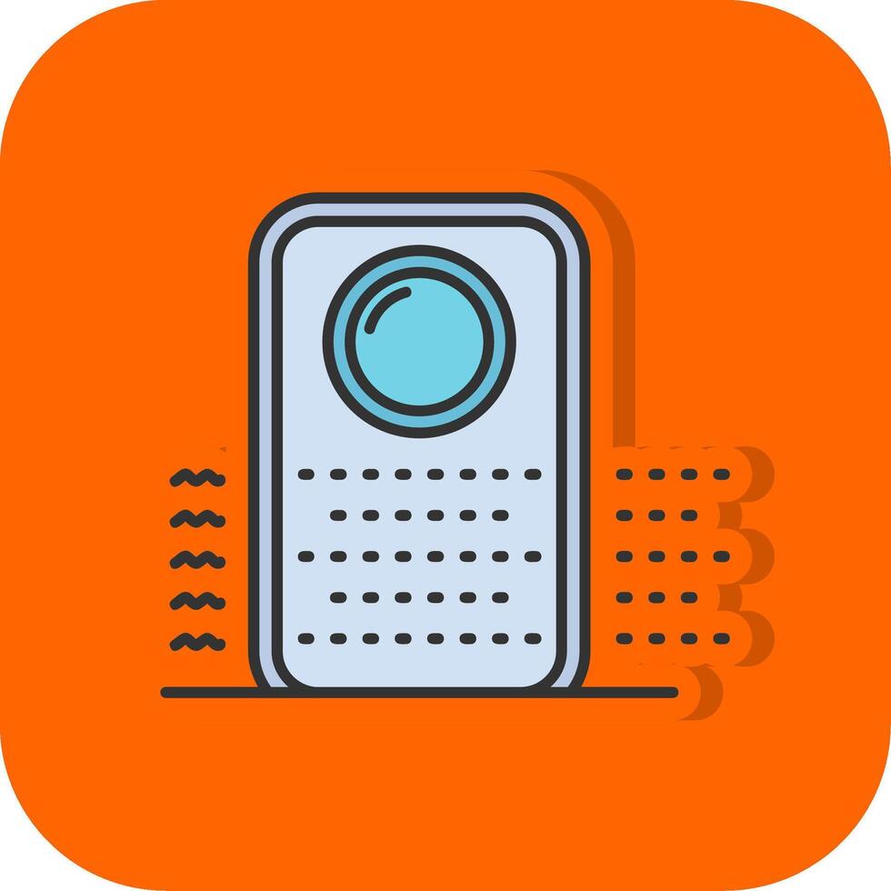 Purifier Filled Orange background Icon vector