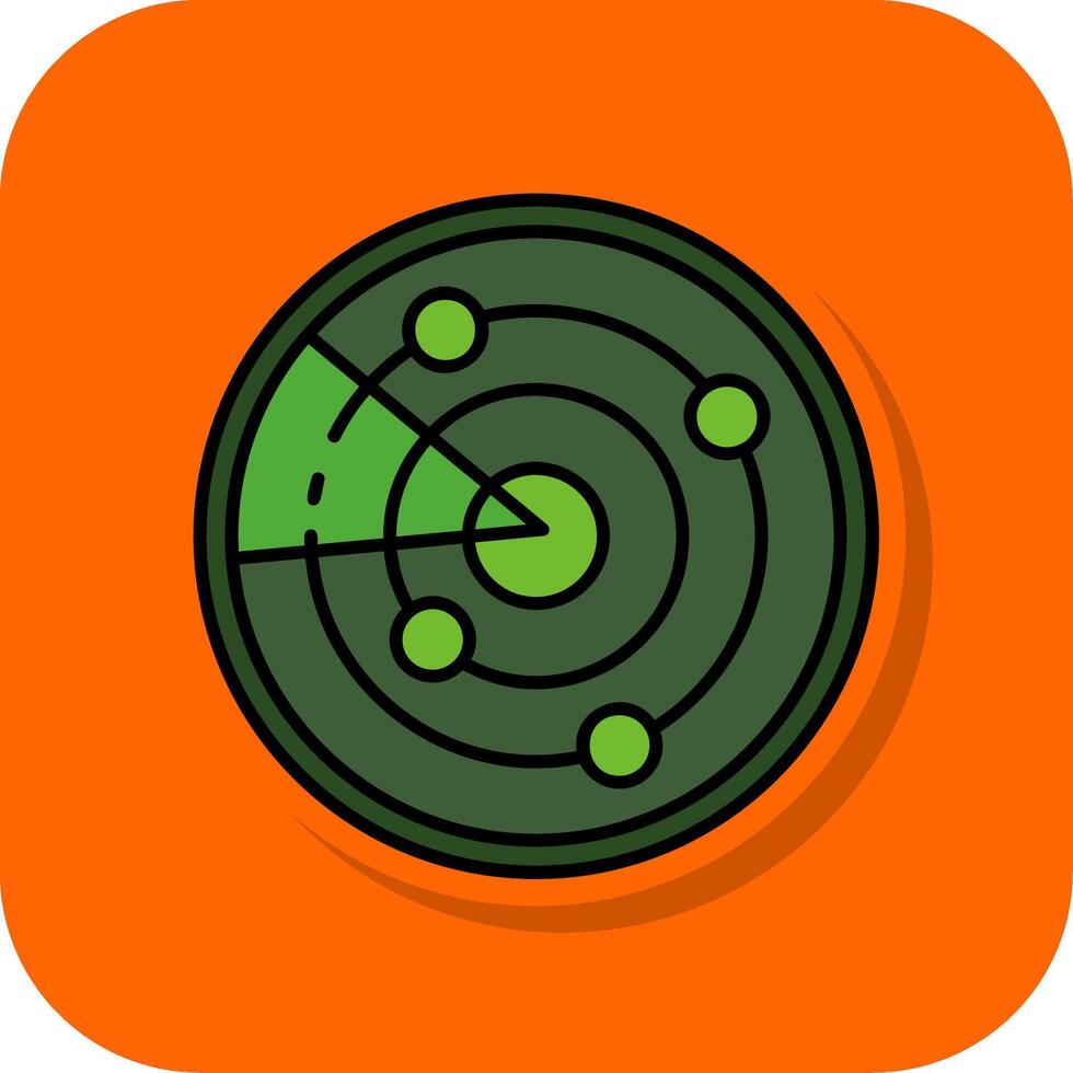 Radar Filled Orange background Icon vector