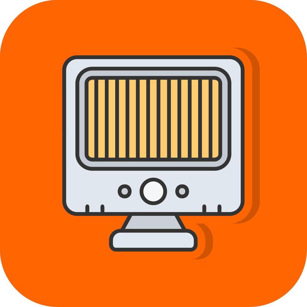Heater Filled Orange background Icon vector