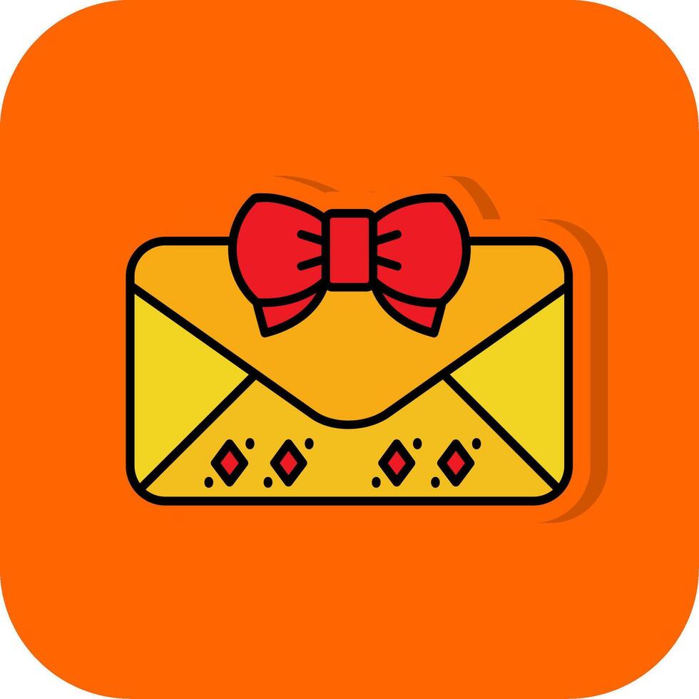 Letter Filled Orange background Icon vector