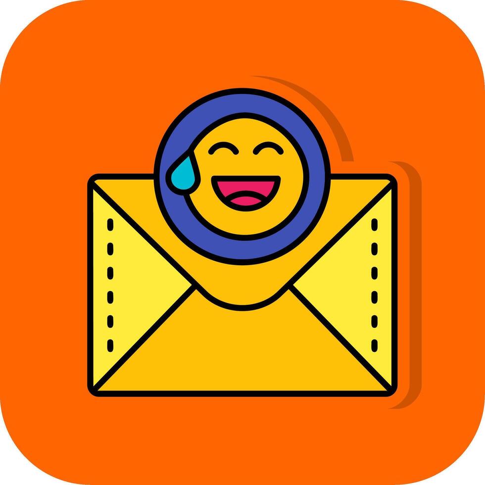 Emoji Filled Orange background Icon vector