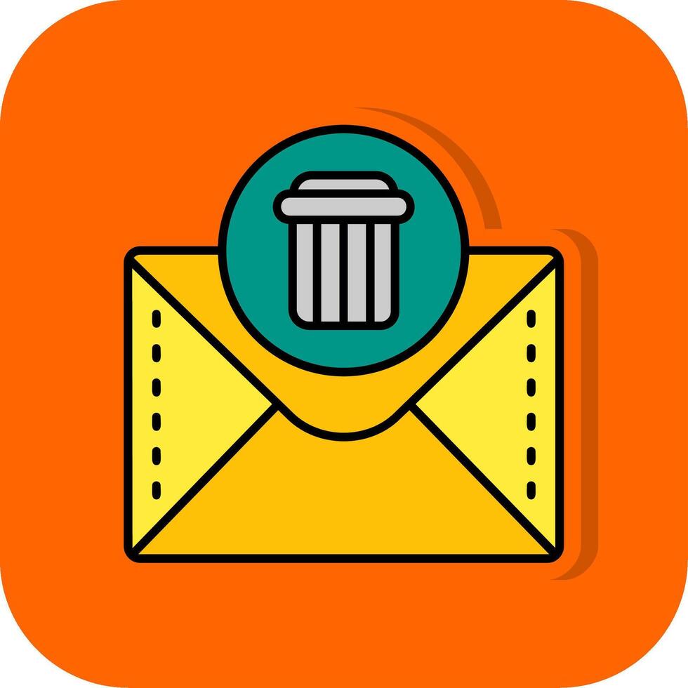 Dustbin Filled Orange background Icon vector