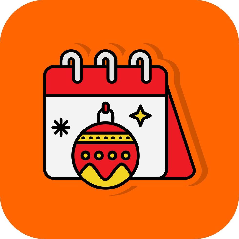 Calender Filled Orange background Icon vector