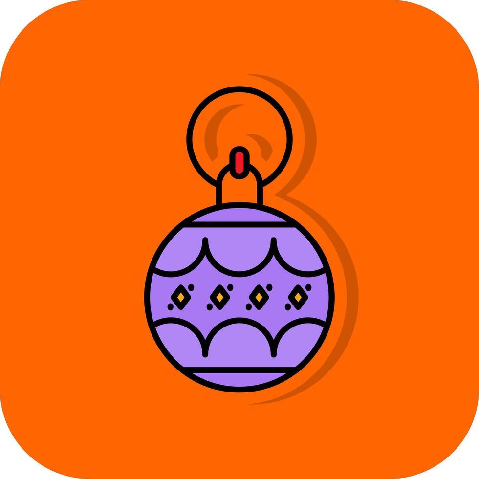 Bauble Filled Orange background Icon vector