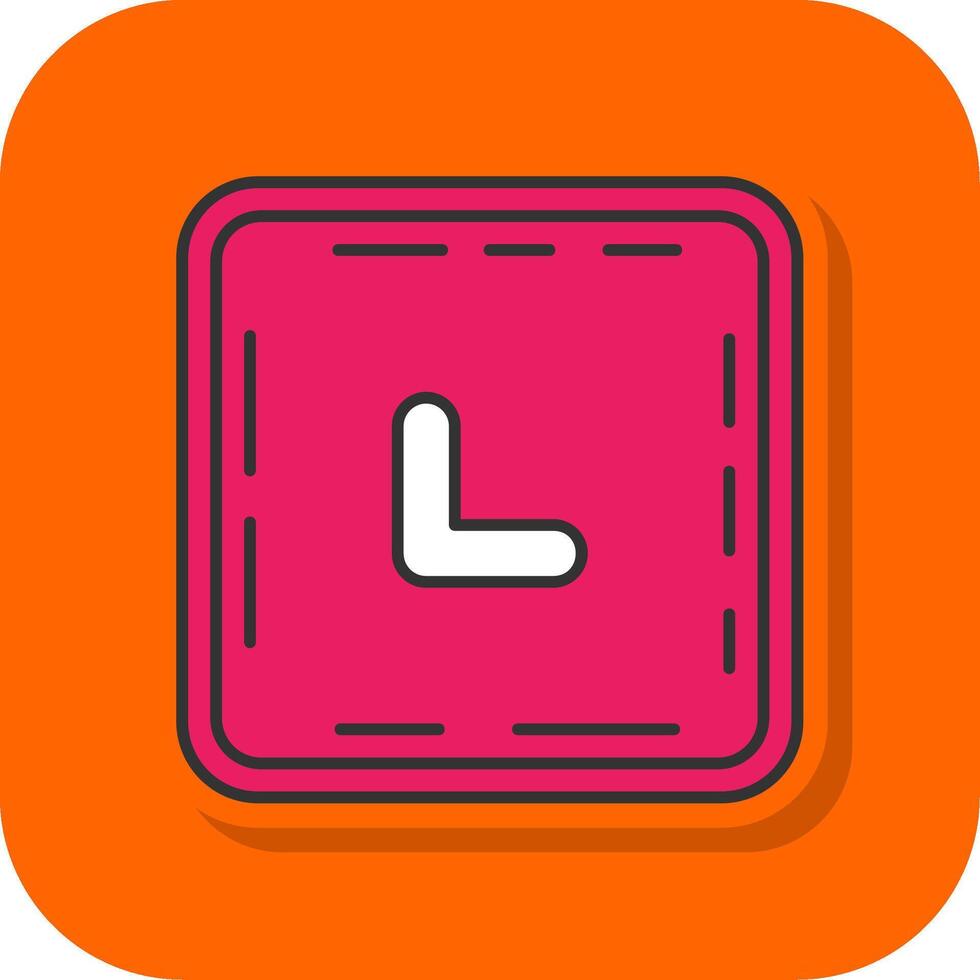 Chevron Filled Orange background Icon vector