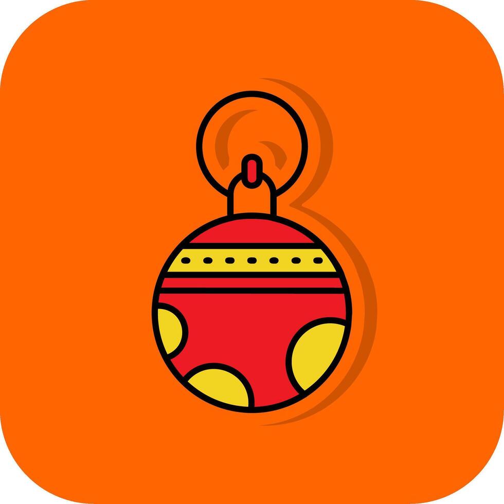 Bauble Filled Orange background Icon vector