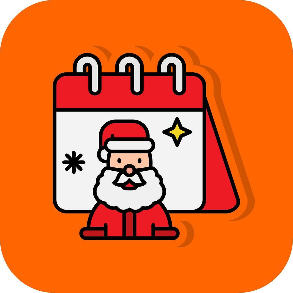 Calender Filled Orange background Icon vector