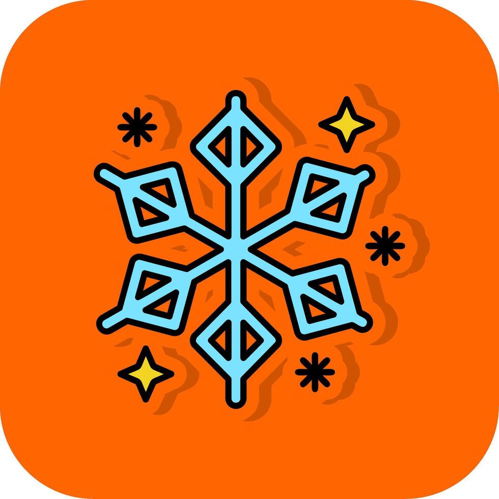 Winter Filled Orange background Icon vector