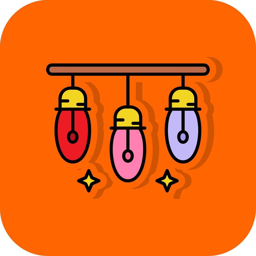 Lights Filled Orange background Icon vector