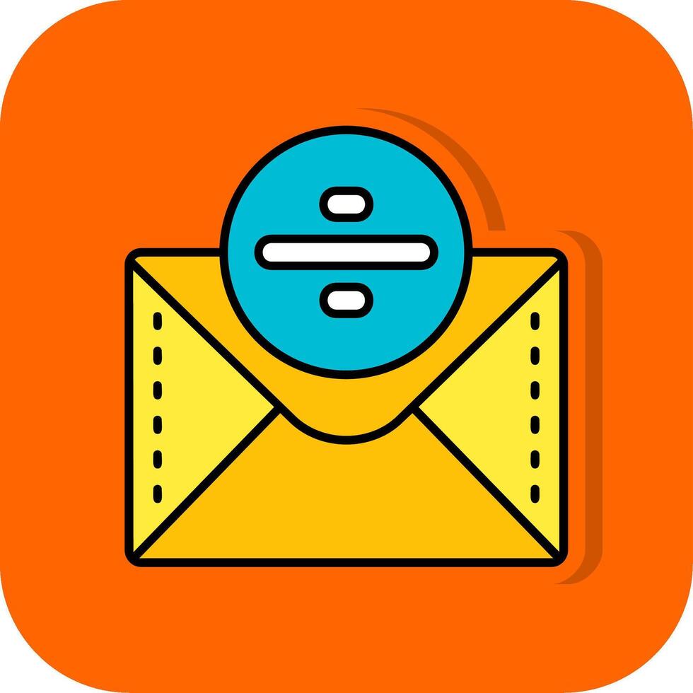 Divide Filled Orange background Icon vector