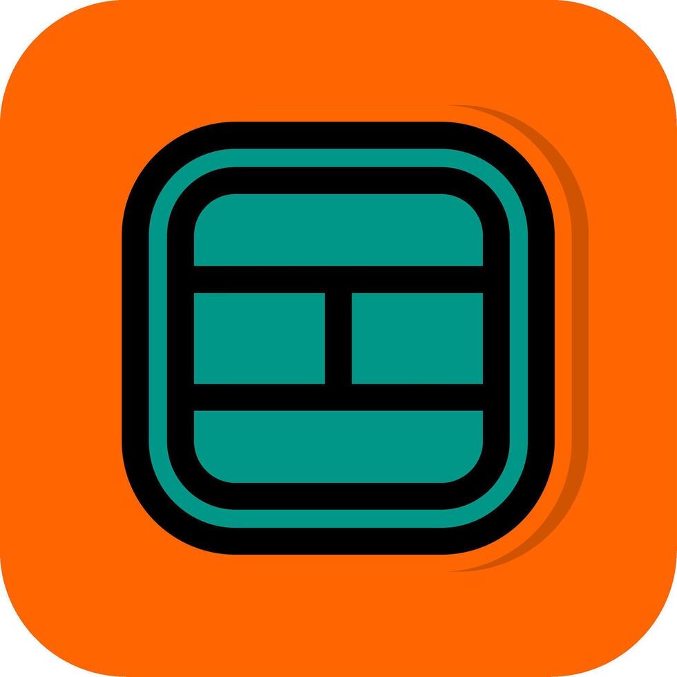 Layout Filled Orange background Icon vector