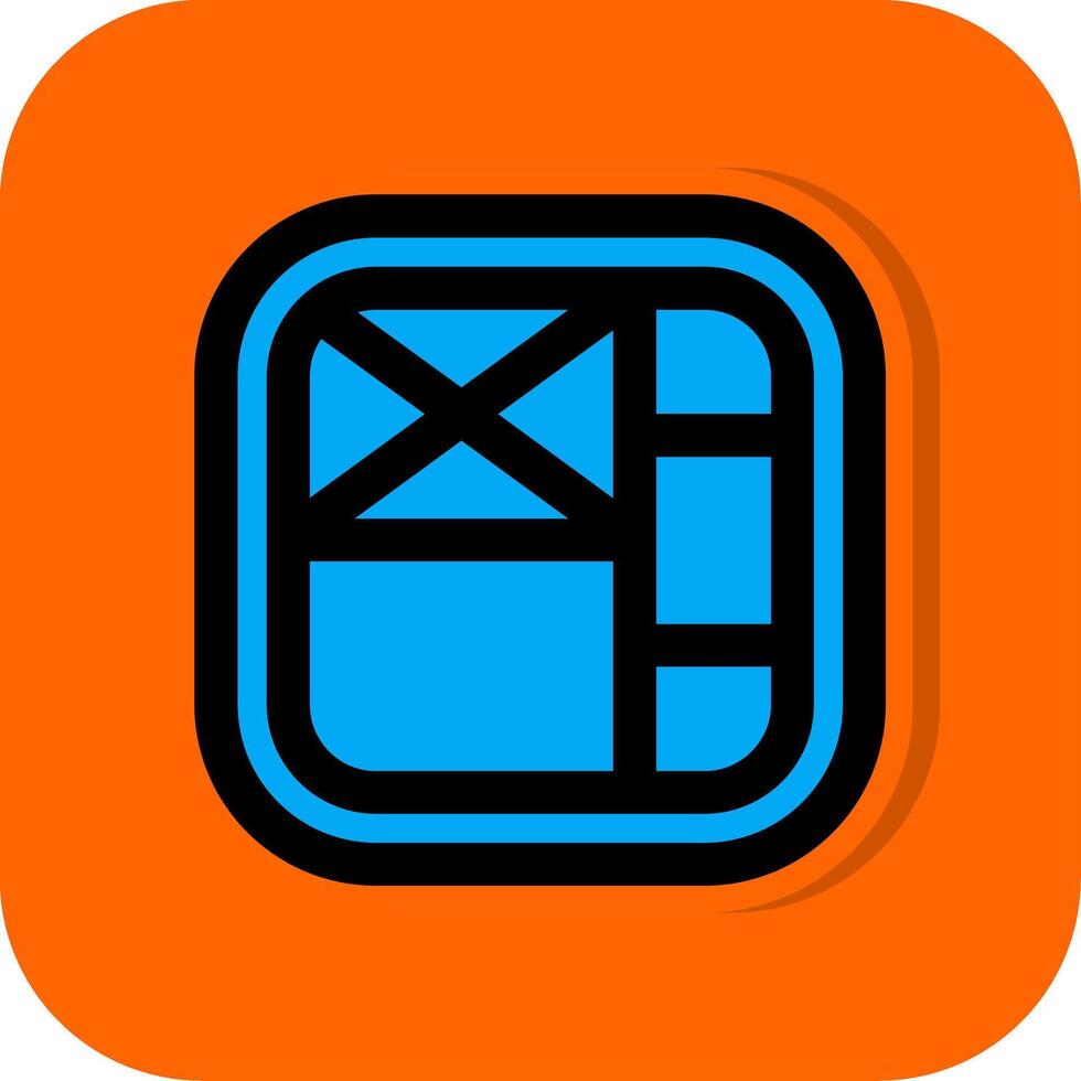 Layout Filled Orange background Icon vector