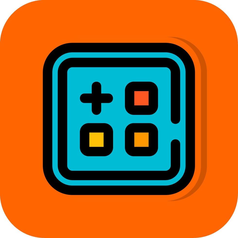 Menu Filled Orange background Icon vector