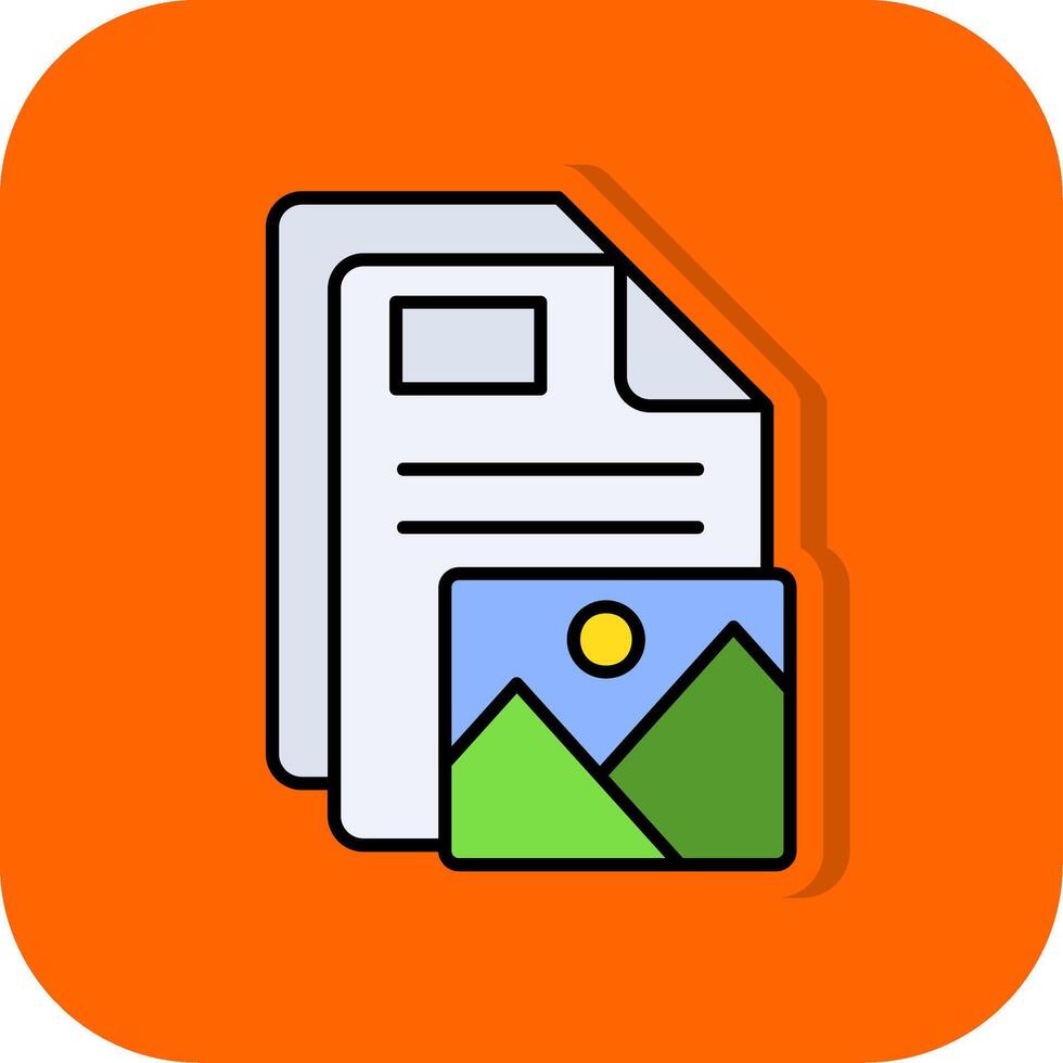 Image Filled Orange background Icon vector