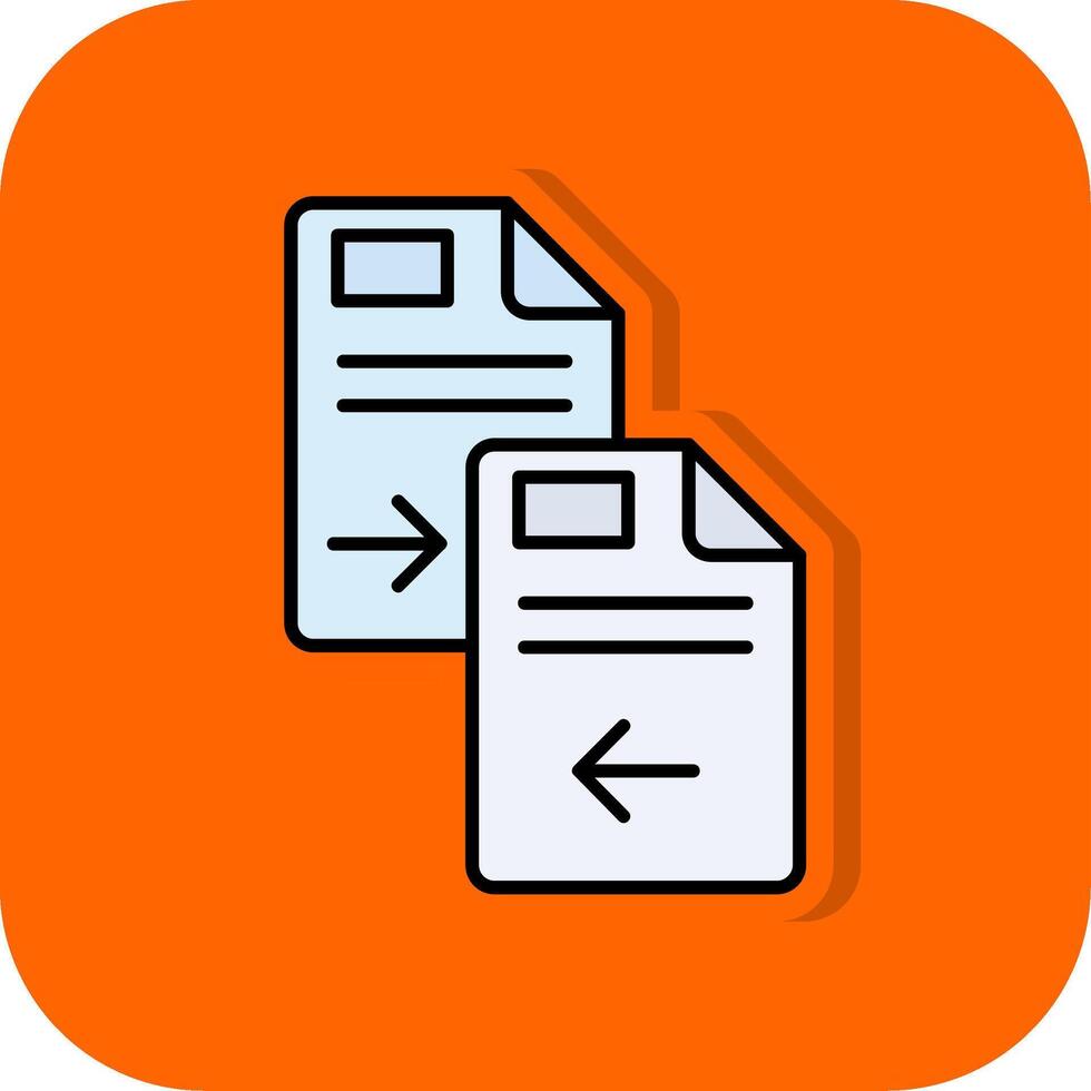 Copy Filled Orange background Icon vector