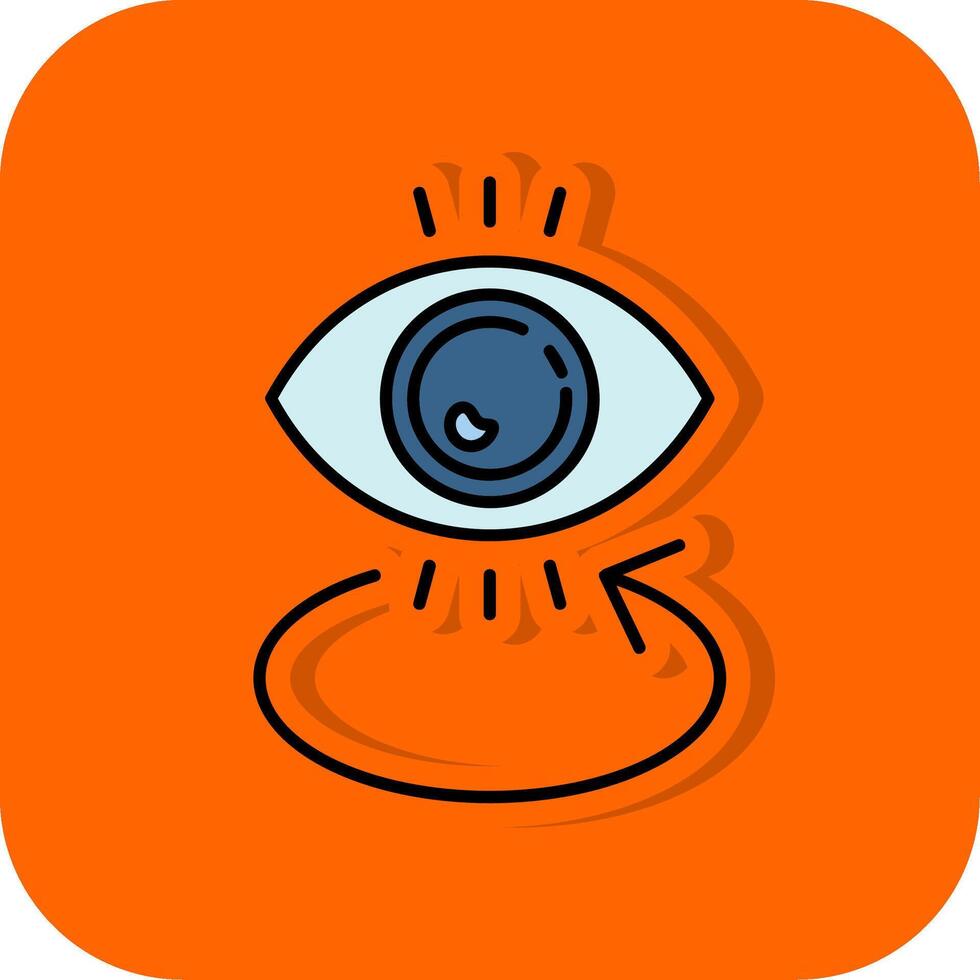 ojo lleno naranja antecedentes icono vector