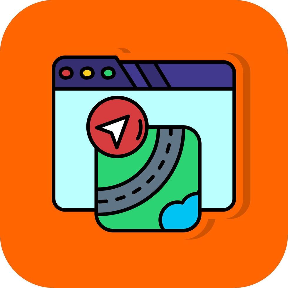 Gpu Filled Orange background Icon vector