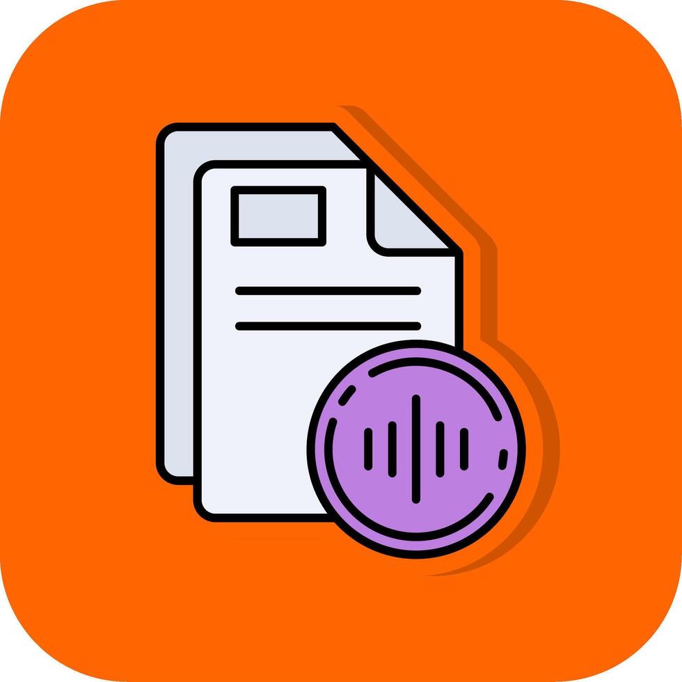Audio Filled Orange background Icon vector