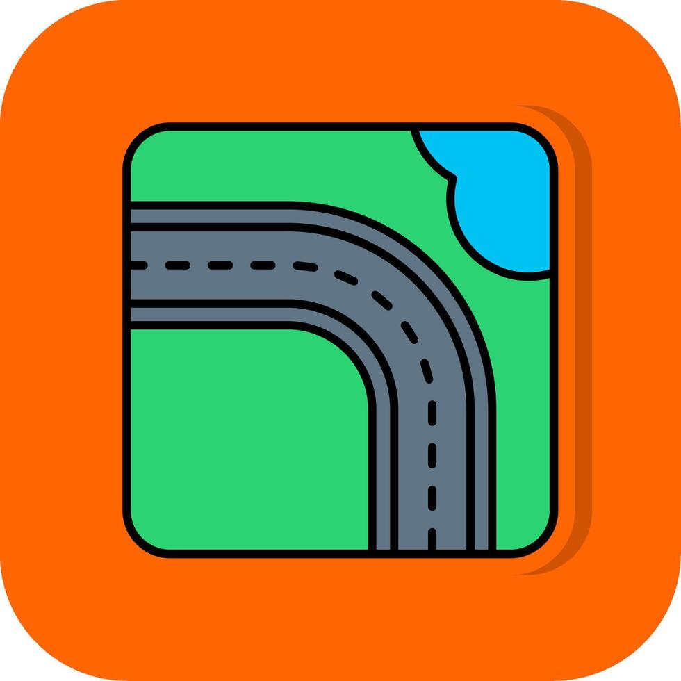 Highway Filled Orange background Icon vector
