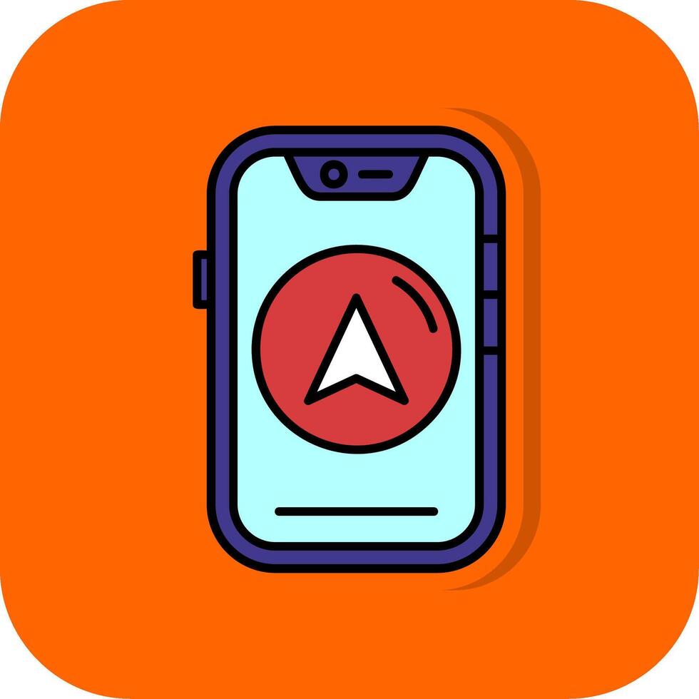 Direction Filled Orange background Icon vector