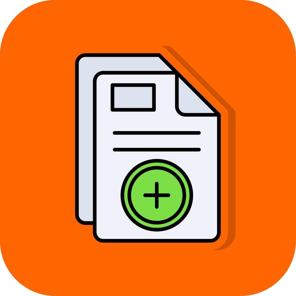 Add Filled Orange background Icon vector