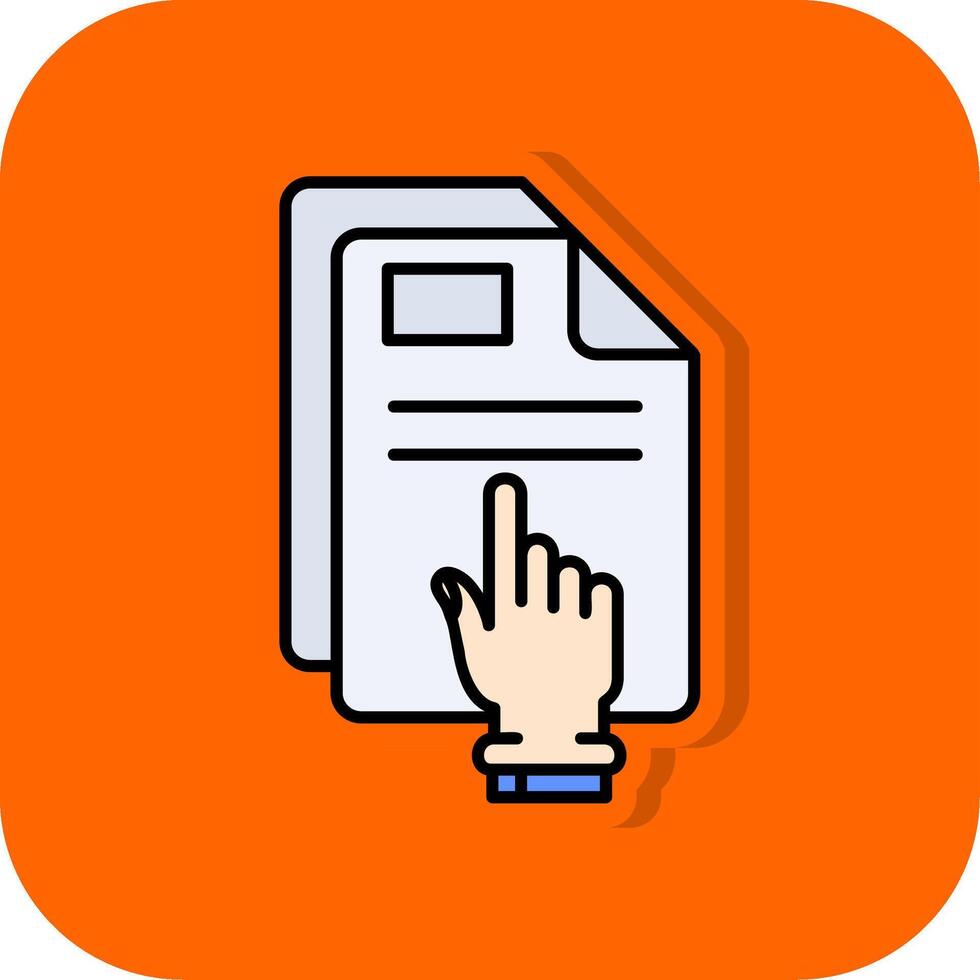 Click Filled Orange background Icon vector