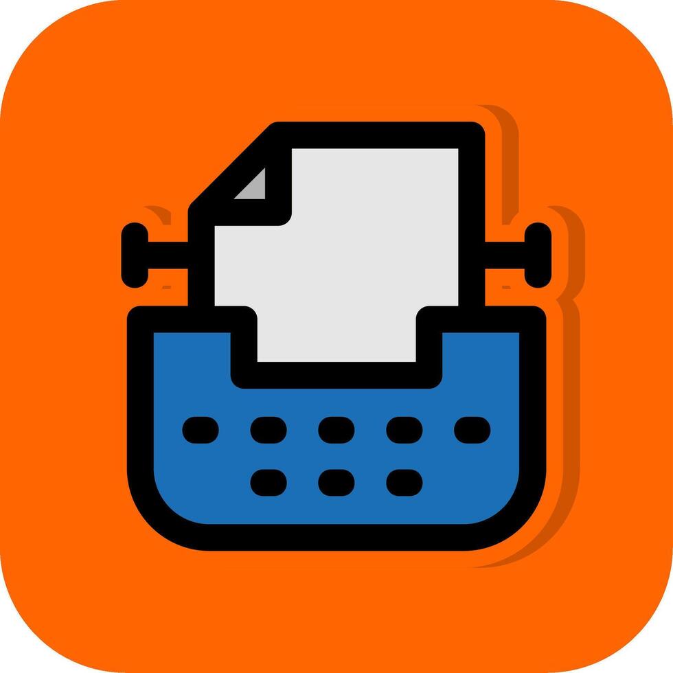 Typewriter Filled Orange background Icon vector