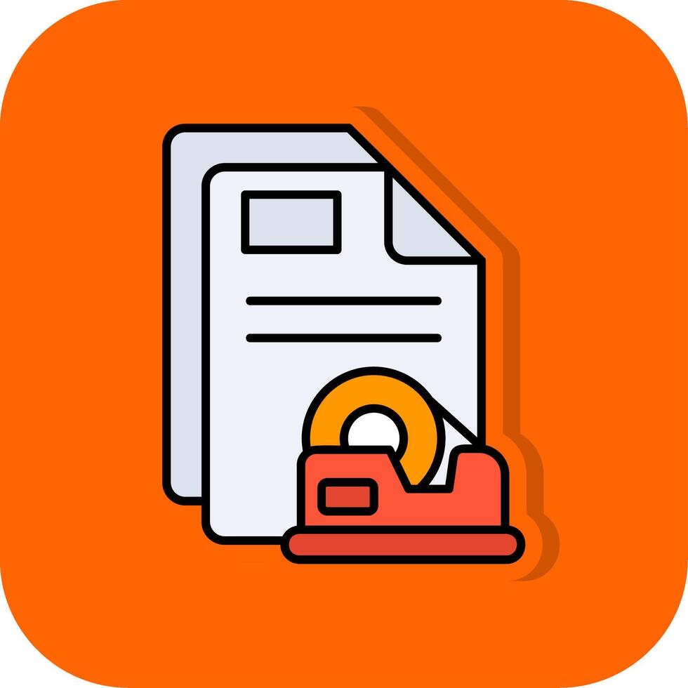 Tape Filled Orange background Icon vector
