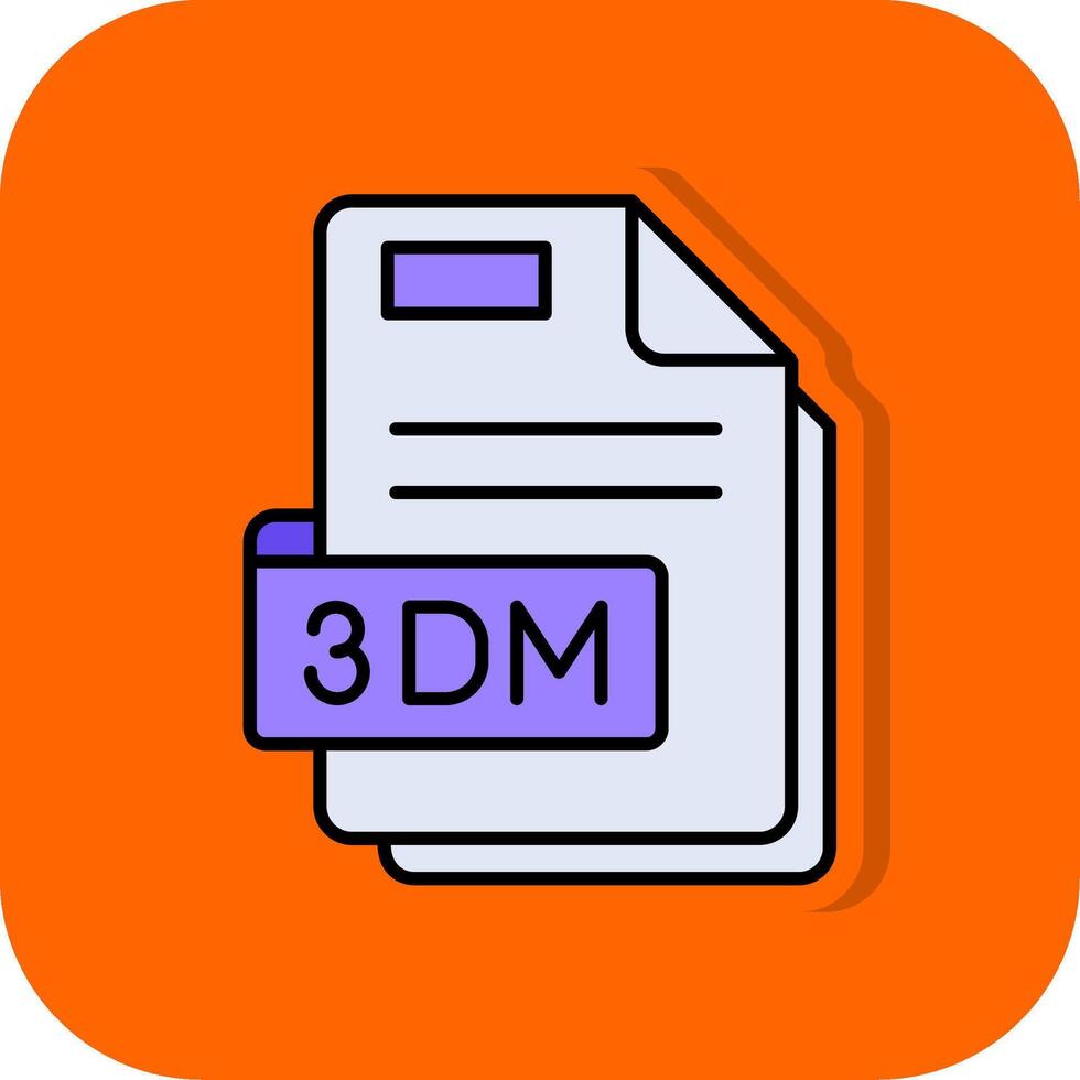 3dm Filled Orange background Icon vector