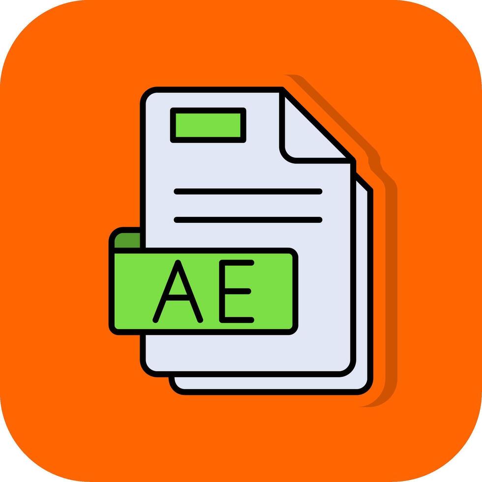 Ae Filled Orange background Icon vector