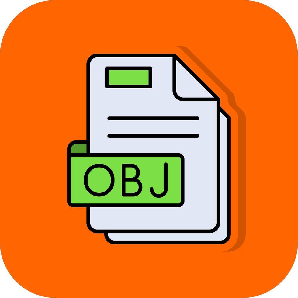 Obj Filled Orange background Icon vector