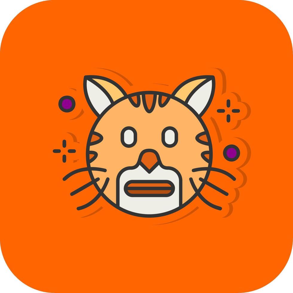 Shocked Filled Orange background Icon vector