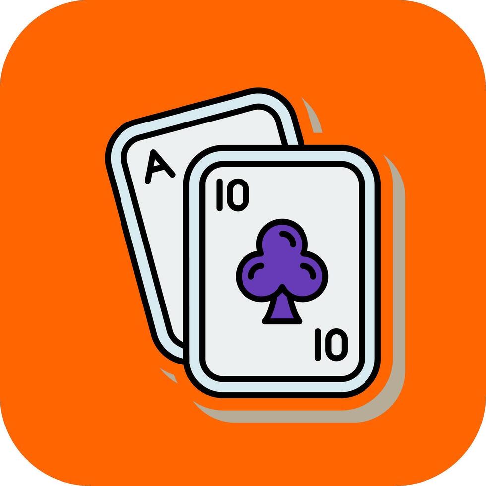 Poker Filled Orange background Icon vector