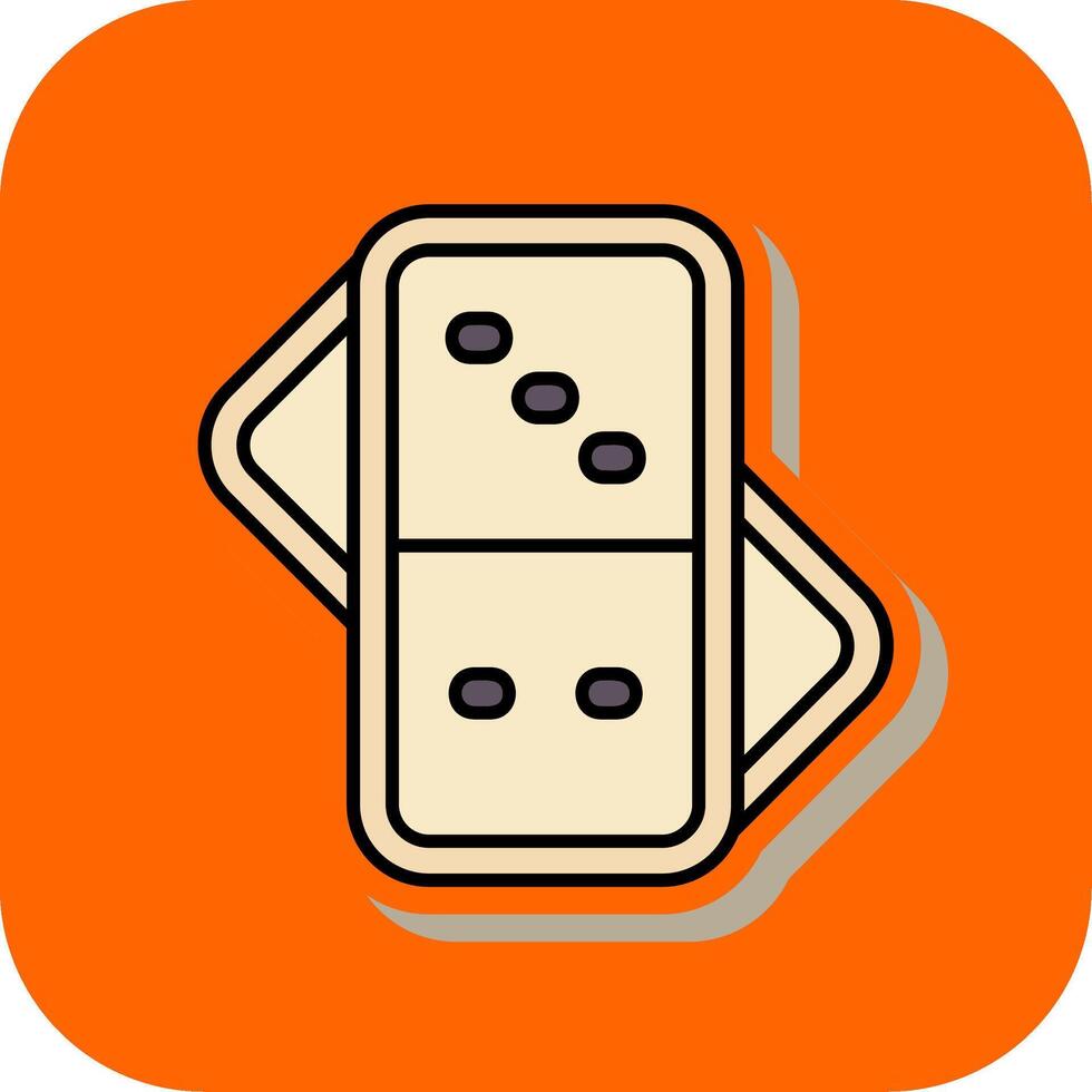 Domino Filled Orange background Icon vector