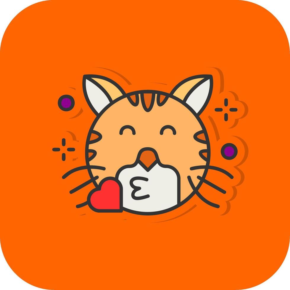 Kiss Filled Orange background Icon vector