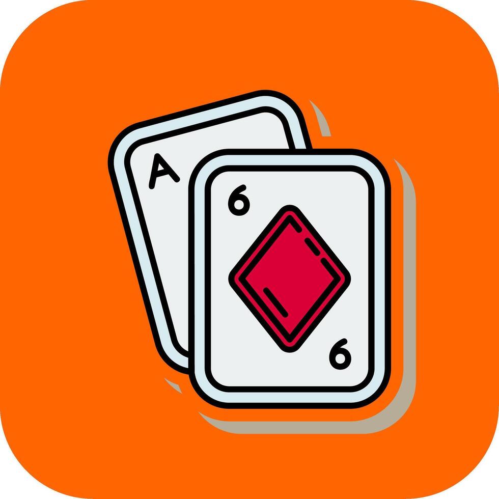 Poker Filled Orange background Icon vector