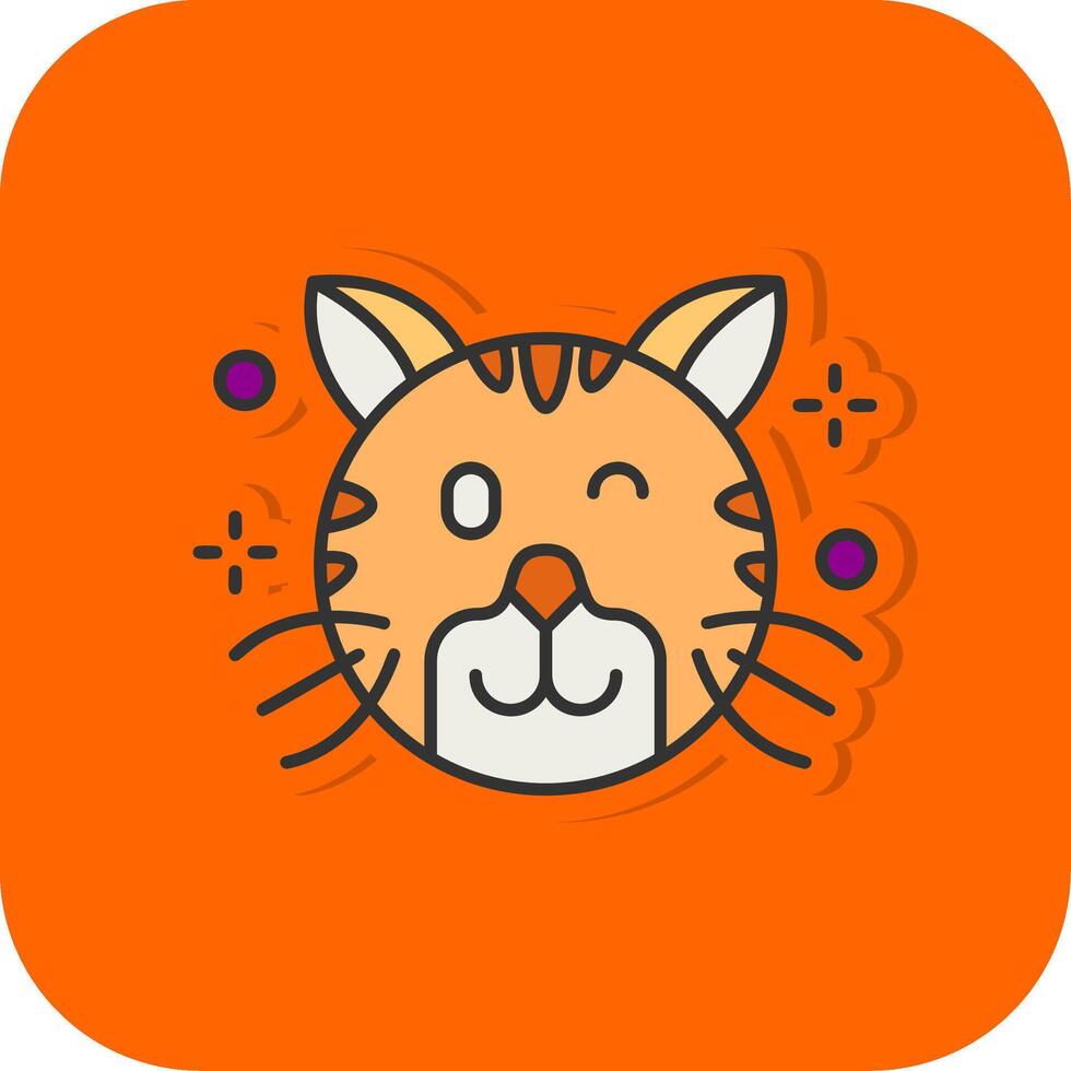 Wink Filled Orange background Icon vector