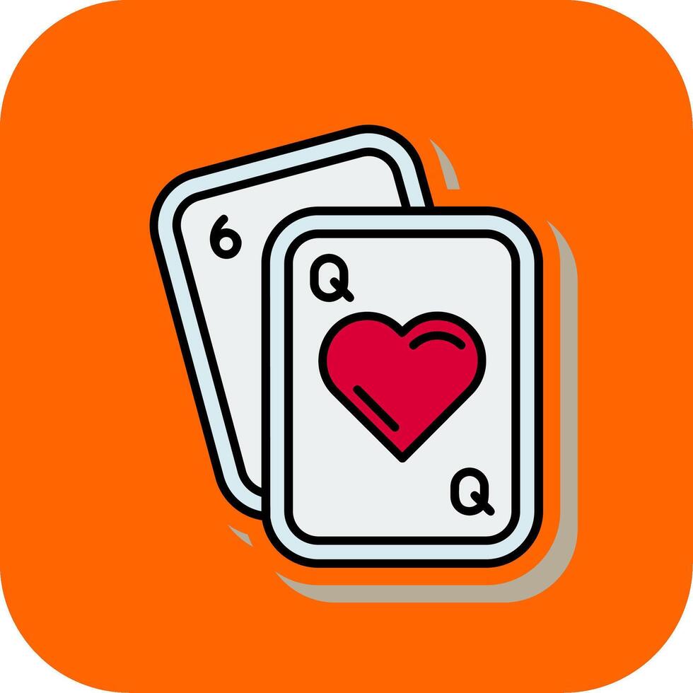 Poker Filled Orange background Icon vector