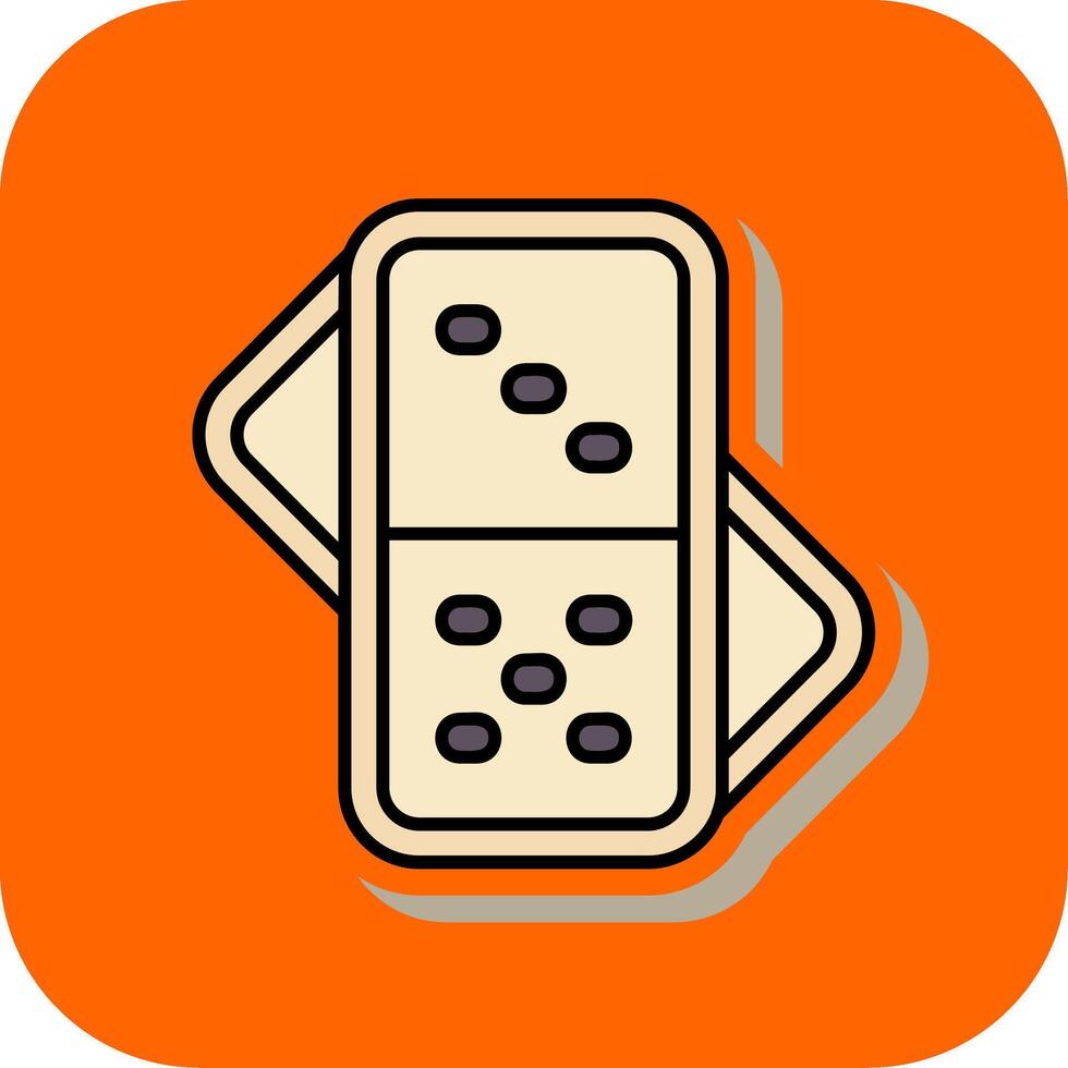 Domino Filled Orange background Icon vector