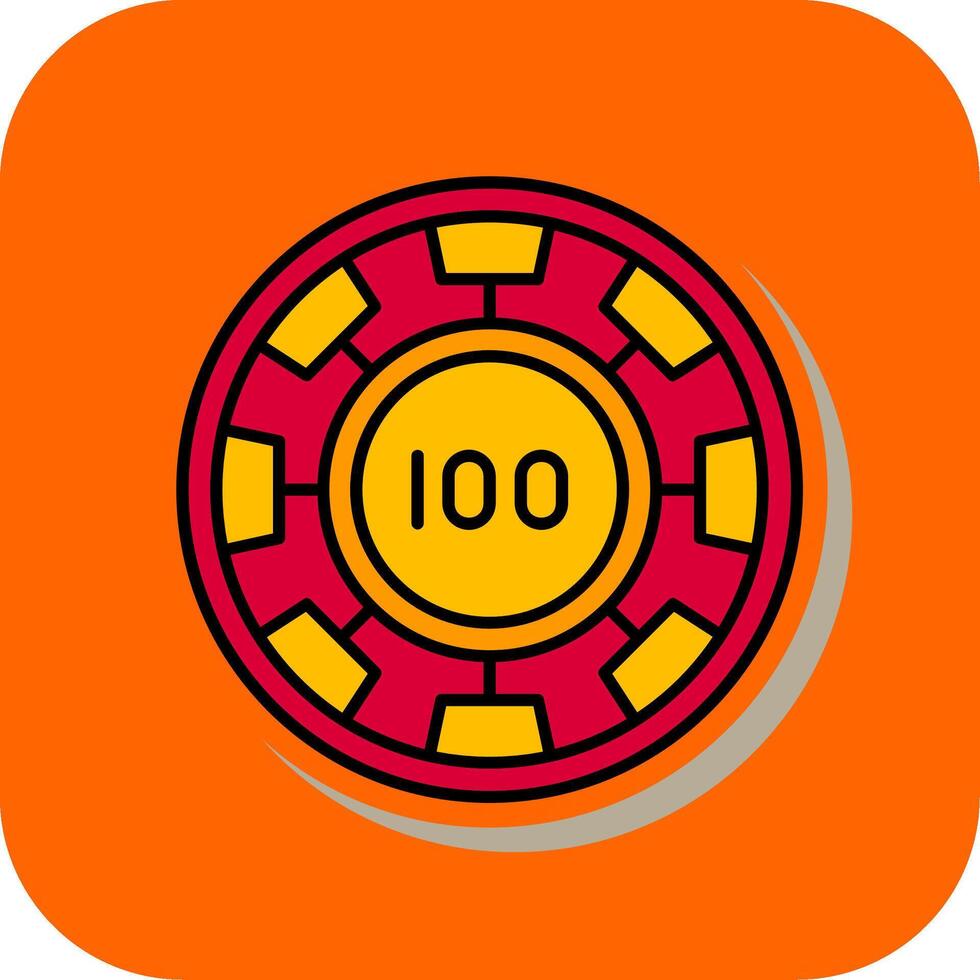 Chip Filled Orange background Icon vector