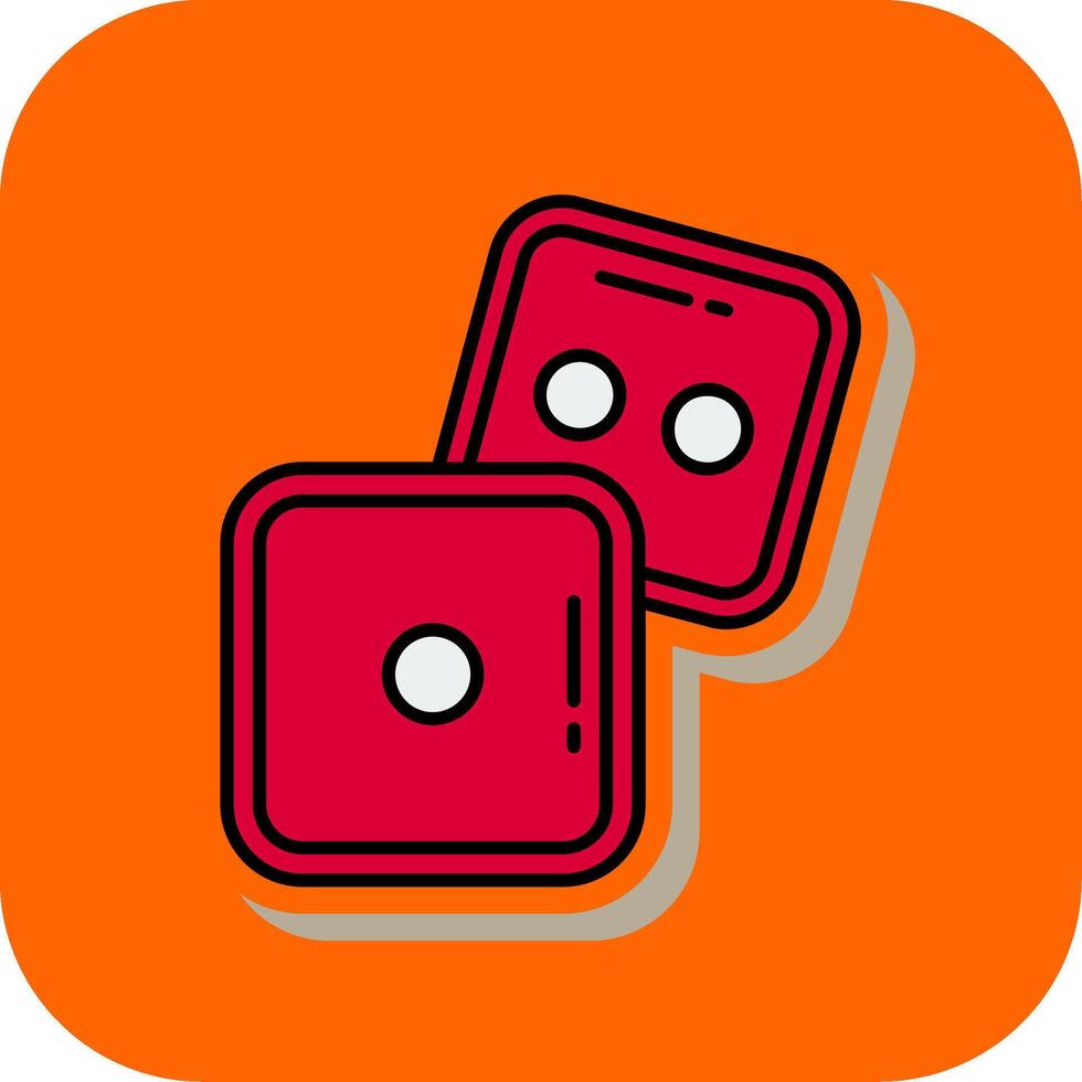 Dice Filled Orange background Icon vector