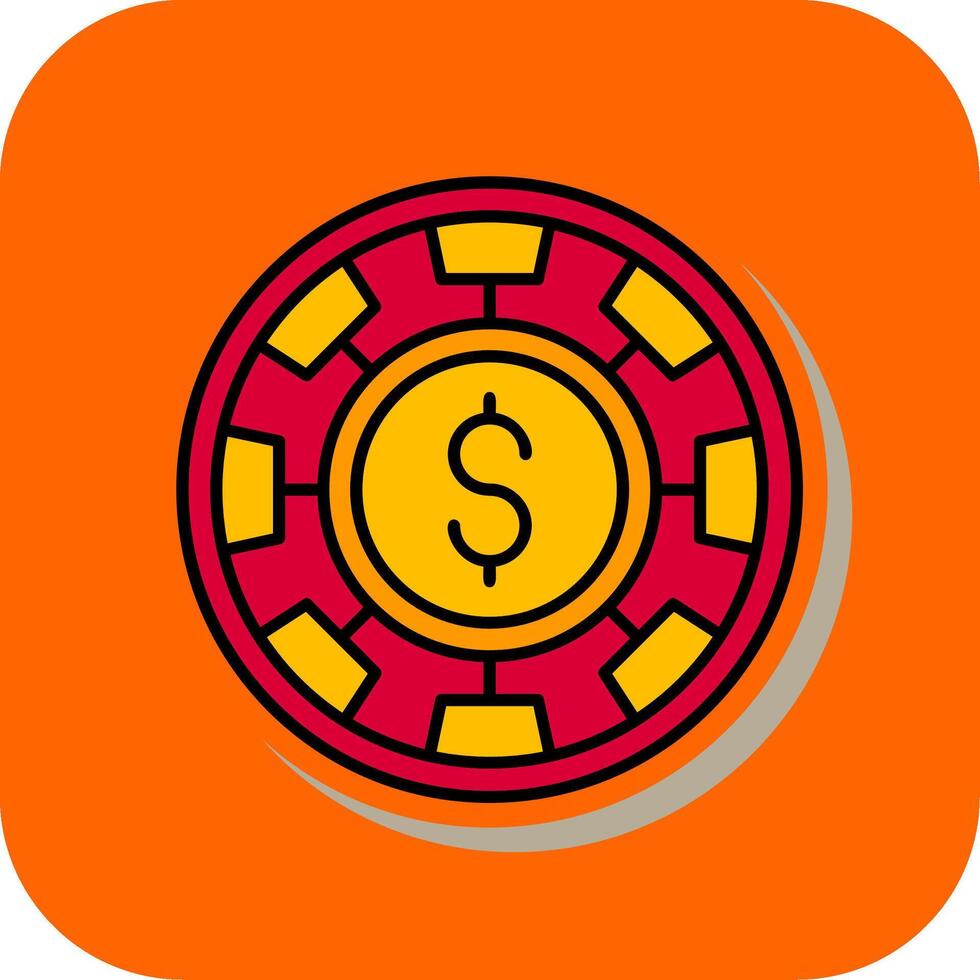 Chip Filled Orange background Icon vector